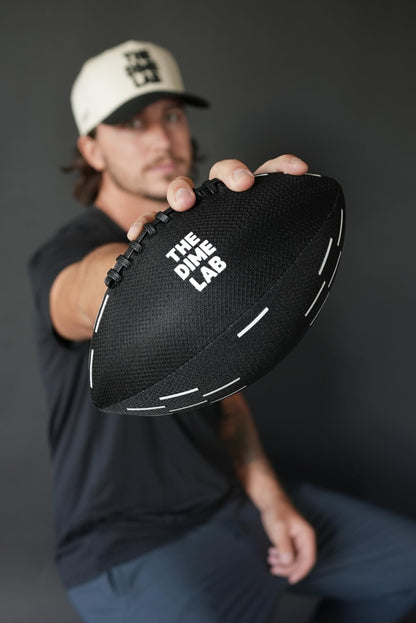The Dime Lab Water Football - Waterproof Football for Pools, Beaches, & Lakes - Strong Grip Training, Outdoor, All-Weather Water Toys for All Ages - Black