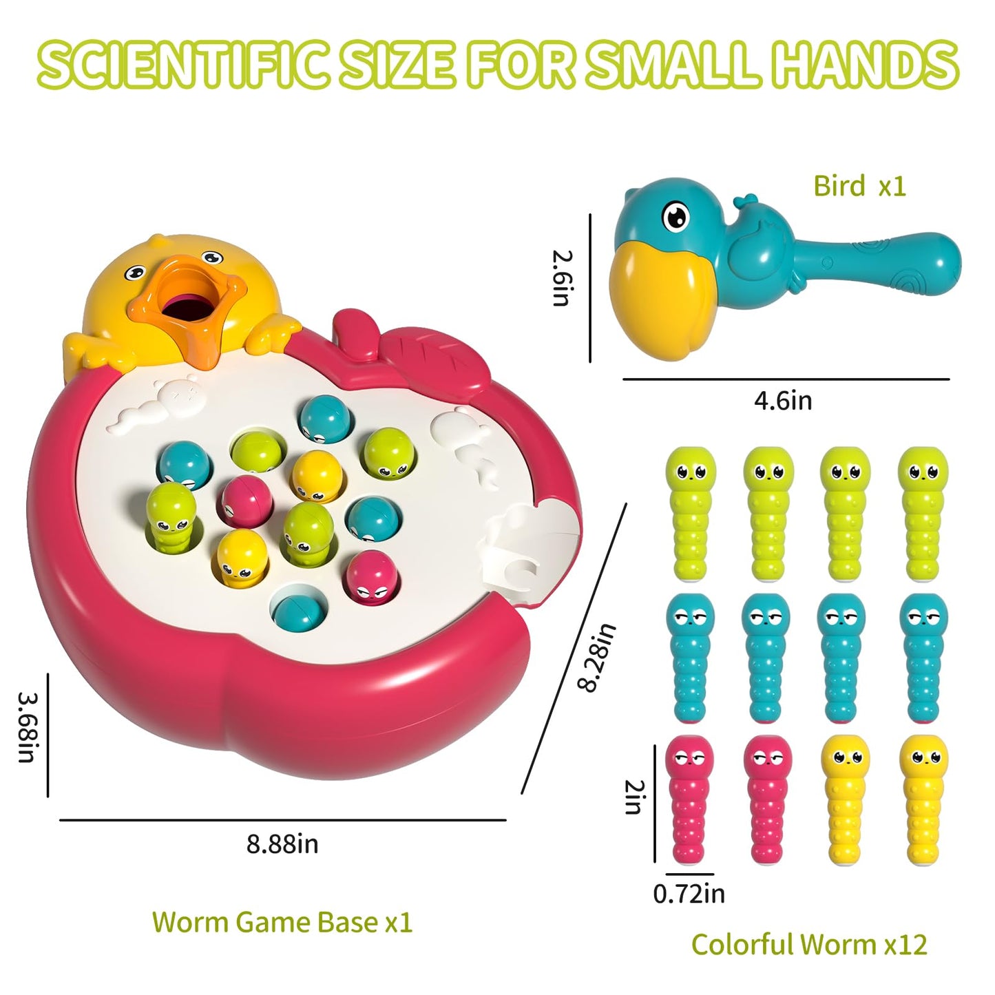 PANITU Magnetic Bird Feeding Game Woodpecker Worm Toy Montessori Fine Motor Skills Toddler Toy Age 2-4 Sensory Toys for Toddlers 3-5 Educational Learning Toys 2 Year Old Boy and Girl Gifts