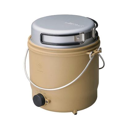 NESTOUT COOKER-1 Electric Cooker 500W Camping Stove, Portable Plug-In for Power Stations, Rice Cooking Mode, 3 Heat Settings, 800ml Capacity, Durable Outdoor Use (Beige)