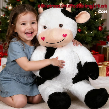 Cudhug 32" Large Cow Stuffed Animal, Giant Soft Plush Fluffy Cow Toy Birthday Holiday Party Gifts for Kids Girls Boys