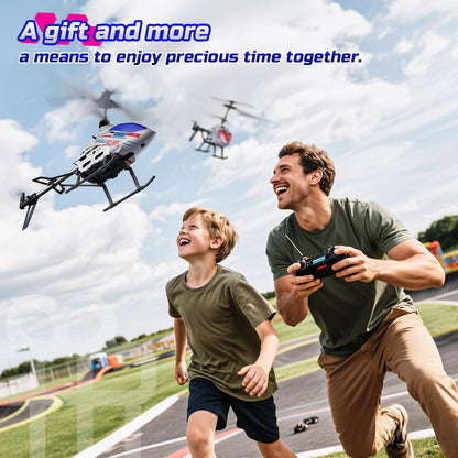 DEERC Remote Control Helicopter, 3.5 CH Altitude Hold RC Helicopters w/Gyro for Beginner, 2 Shells LED Light One Key Take Off/Landing, 2.4GHz Aircraft Indoor Flying Toy for Kids Boys Girls