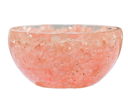 Amazing Gemstone Rose Quartz Orgonite Orgone Crystal Gemstone Bowl - 2" Orgonite Rose Quartz Crystal Bowl for Meditation, Crystals and Healing Stones Gift and Protection
