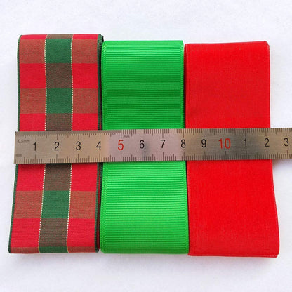 Libiline Random 18Yards Christmas Satin Grosgrain Ribbon Craft DIY Packing Hair Bow Accessory (Christmas)