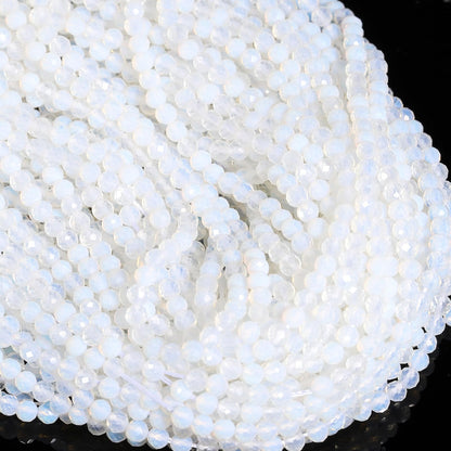 Song Xi 120pcs 3mm Natural Opal Gemstone Beads Faceted Round Loose Stone Beads for Jewelry Making (1 Strand)