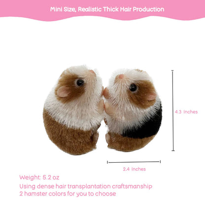 VOLOBE 5 Inches Silicone Hamster, Realistic Toy Hamster as Silicone Piglet Companion with Sleeping Pad Accessories for Kids Boy Girl Birthday Handmade Gift (Black Hamster)