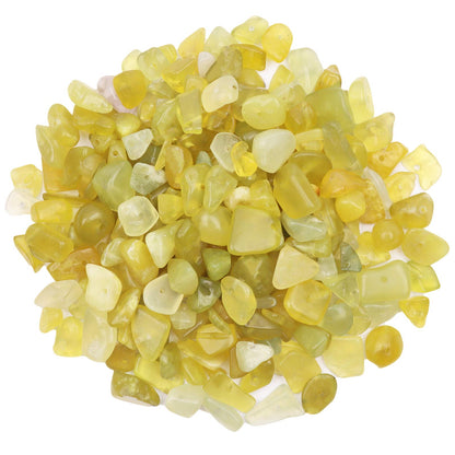 500 pcs Natural Chip Stone Beads, Lemon Stone 5-8 mm Irregular Gemstones Healing Crystal Loose Rocks Bead Hole Drilled for Jewelry Making Bracelet