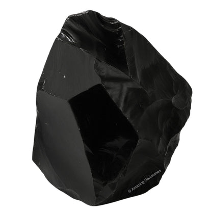 Amazing Gemstone Black Obsidian Rock Crystals and Healing Stones, Natural Raw for Tumbling and DIY, Obsidiana Negra Original (2 Pieces)
