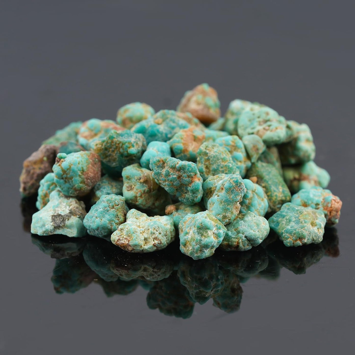 CRYSTALIS Wholesale Bulk 50pcs Arizona Copper Turquoise Natural Raw Crystals, Loose Gemstone Rough Jewelry Making Supply, Chakra Healing Stones, DIY, Gem Collection (70+ carats) (4-8mm)