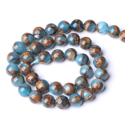 8MM 45PCS Lake Blue Cloisonne Craft Spacer Loose Beads for Jewelry Making DIY Bracelet