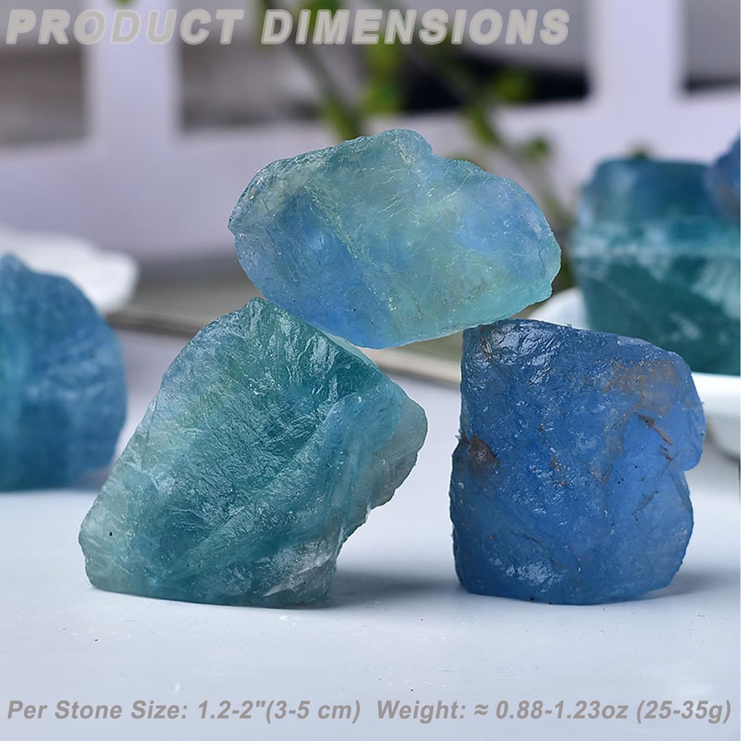 Erliway 1.25-2" Blue Fluorite Raw Crystals, Natural Rough Blue Fluorite Stone, Healing Raw Stones for Fountain Rock, Home Decor Meditation Energy Balancing Wire Wrapping Wicca & Reiki