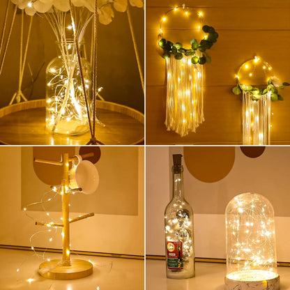 HXWEIYE 6 Pack Fairy Lights Battery Operated, 7ft 20LED Mini Firefly Starry Lights Mason Jar Lights for Indoor Outdoor Bottle Tree Party Wedding Halloween Thanksgiving(Warm White)