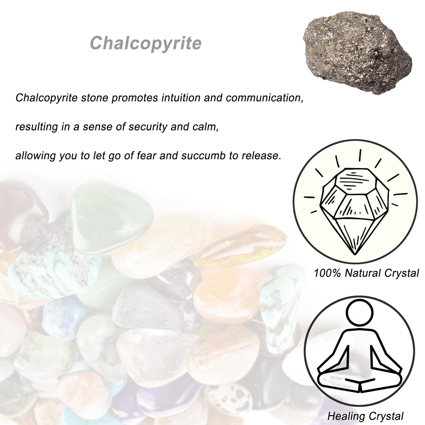 Chalcopyrite Raw Crystals, Large 1.25-2.0" Healing Crystals Natural Rough Stones Crystal for Tumbling, Cabbing, Fountain Rocks, Decoration, Polishing, Wire Wrapping, Wicca & Reiki