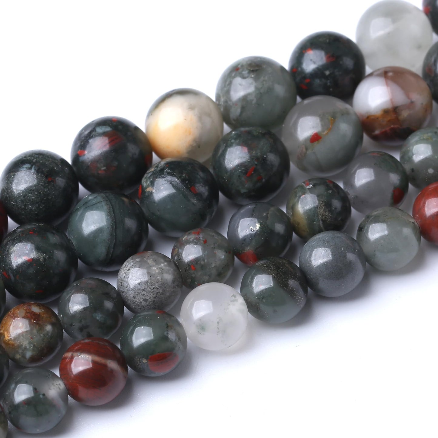 6MM African Bloodstone Round Loose Beads Natural Gem Beads Crystal Energy Stone Beads for Jewelry Making DIY Bracelet Necklace