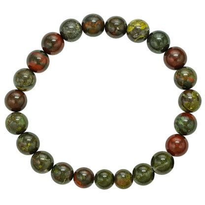 Amazing Gemstone Crystal Bracelet for Women Men's Gifts - Protection Healing Crystal Bracelet - 8mm Gemstone Beaded Stretchable Bracelet Pulseras Para Hombres Mujer Stocking Stuffers Mothers Day Gift (Dragon Bloodstone)