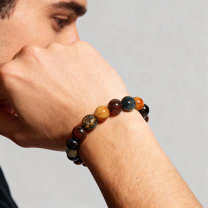 The Vida Handmade AAA+ Quality Crystal Stretch Elastic Bracelet - Nature Gemstone - Jewelry Gift - Holiday Gift - For Women & Men (Pietersite)