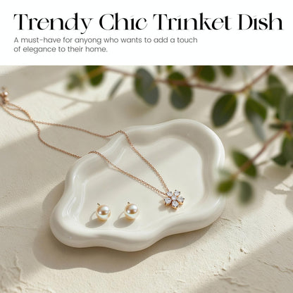 Ceramic White Jewelry Tray, Trinket Dish, Ring Dish, Room Funky Decor Aesthetic, Decorative Cloud Vanity Key Tray for Women, Ring Holder Dish, Cute Jewelry Plate Bowl Room Decor Aesthetic