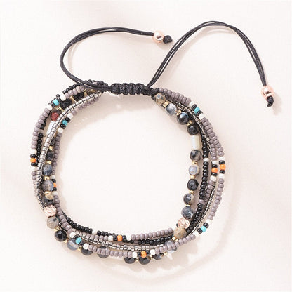 JOYA GIFT Handmade Adjustable Wrap Bracelet Bohemian String Braided Beads Anklets Gifts for Women