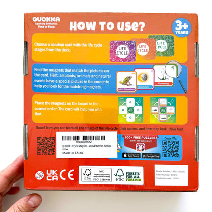QUOKKA Life CycleToys for Kids - 30 Flashcards Toddler Science Kit Ages 2-4 - Pre-k Plant Animals Nature Learning Materials 3-5 - 120 Magnetic Flash Cards for Preschool and School (Part 2)