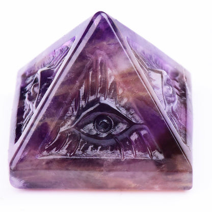 QLRSUXN Amethyst Healing Crystal Pyramid,Natural Stone Purple Pyramid for Meditation, Reiki Energy, Chakra Balancing,Energy Enhancement Great Gift for Home Decor, Office Desk, and Spiritual Practices
