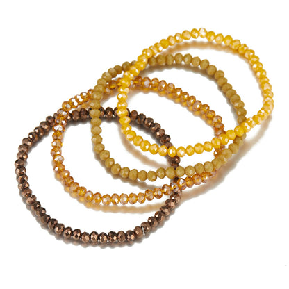 Noessla Beaded Boho Stretch Bracelet Colorful Stackable Crystal Beads Bracelets Trendy Costume Jewelry Mothers Day Gifts for Women(Yellow)