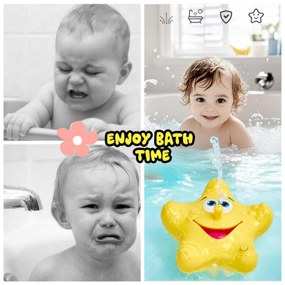 Bath Toys for Toddlers, Starfish Baby Bathtub Play Toys, Floating Fountain Pool Water for Infant Baby Bath Spray Toys with 5 Sensory Textures