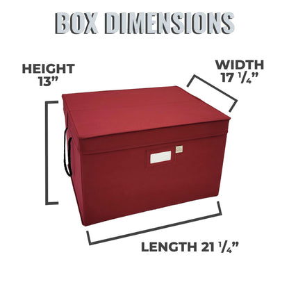 612 Vermont Christmas Ornament Storage Box with 3 Trays, Adjustable Acid-Free Dividers, Holds 60-4 Inch Ornaments