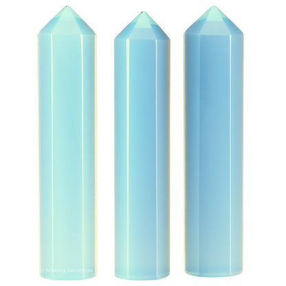 Amazing Gemstone Opalite Crystal Points Bulk Healing Crystals and Stones - Pack of 3 Single Terminated Healing Wand Point Bulk Crystals for Crafts, Crystal Grid, DIY Work - Premium Crystals