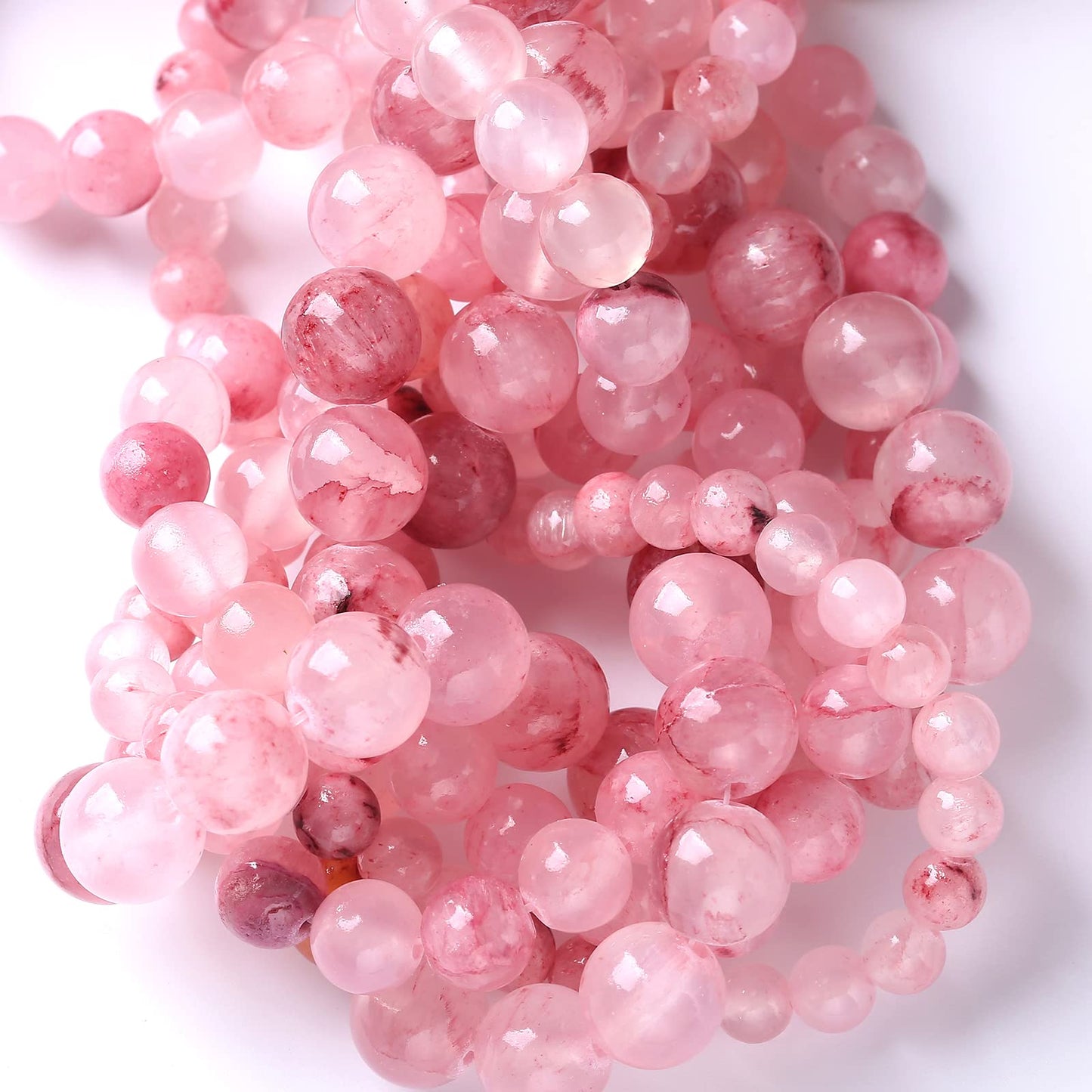 86pcs 4mm Natural Rose Pink Persian Jade Gemstone Round Loose Spacer Beads for Jewelry Making Healing Energy Stone Beads DIY Bracelets Necklaces 15"