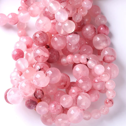 60pcs 6mm Natural Rose Pink Persian Jade Gemstone Round Loose Spacer Beads for Jewelry Making Healing Energy Stone Beads DIY Bracelets Necklaces 15"