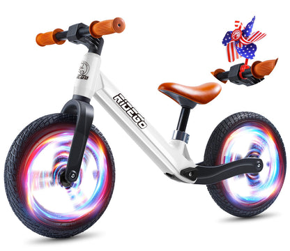 Ridego 12 Inch Balance Bike for Kids 2-4 Year Old,Lightweight Kids Bike with Adjustable Seat, Toddler Bike with Air Rubber Tires，Ride-on Toys Birthday Gift