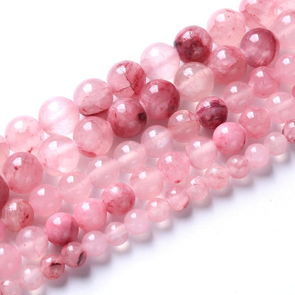 60pcs 6mm Natural Rose Pink Persian Jade Gemstone Round Loose Spacer Beads for Jewelry Making Healing Energy Stone Beads DIY Bracelets Necklaces 15"