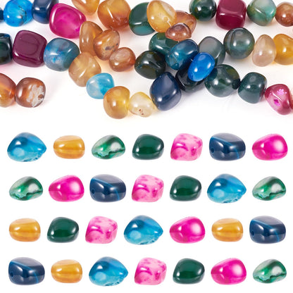 3 Strands Natural Agate Beads for Jewelry Making Colorful Tumbled Stones Polished Healing Crystal Stones Gemstone Loose Beads for Bracelets Necklaces Earrings DIY Crafts 6.5-13mm