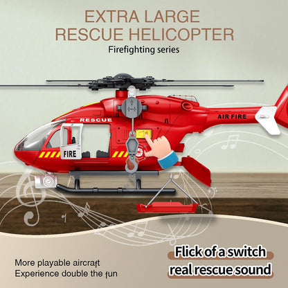 XUEXUE Large Helicopter Toy 15 Inch, Kids Helicopter with Rescue Crane & Hanging Tray, Toy Helicopter with Lights and Sounds, Helicopter Toys for Kids 3-5, Birthday Gift for Boys Age 3-7
