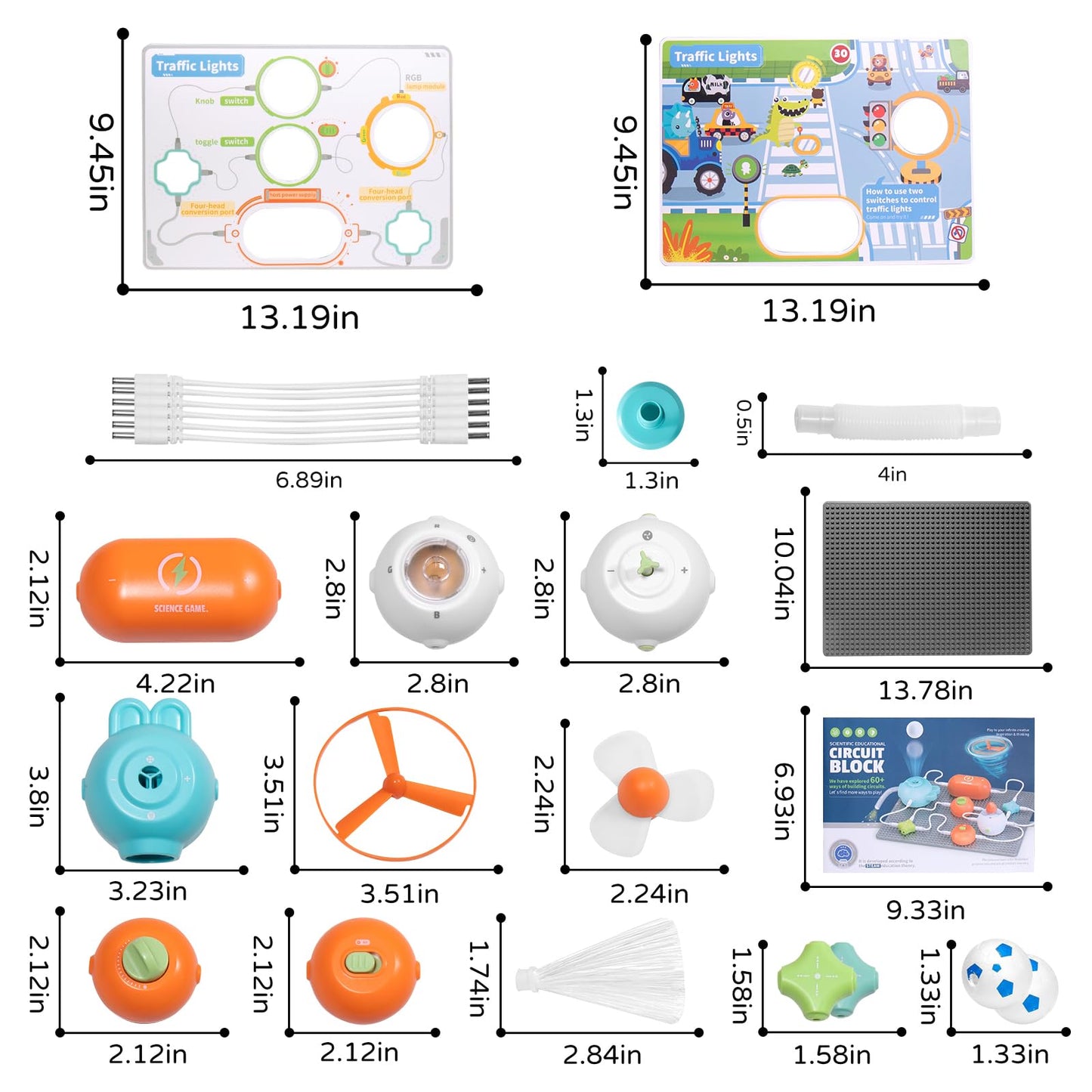 Circuits Science Kit for Kids Ages 3-12 | 64 STEM Projects with 25 Electronic Parts | No Soldering, Kids Circuit Board Kit with Fan, RGB Lights| Educational STEM Toy Gift for Boys & Girls 6-8