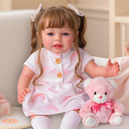BABESIDE Lifelike Reborn Baby Dolls with Freckles, 20 Inch Realistic Newborn Real Life Doll Girl Soft Vinyl and Cloth Body Baby Dolls with Toy & Gift Box for Kids Age 3 +
