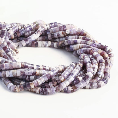Natural Amethyst Stone Spacer Beads 6x3mm 38cm/str Flat Round Loose Semi Gemstone Caps for Making Bracelets Necklace
