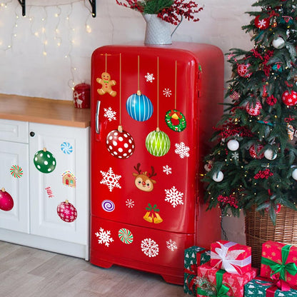 IMISHM Removable Christmas Wall Stickers - Candy Balls Ornaments Sticker for Wall, Refrigerator, Window, Door Decor
