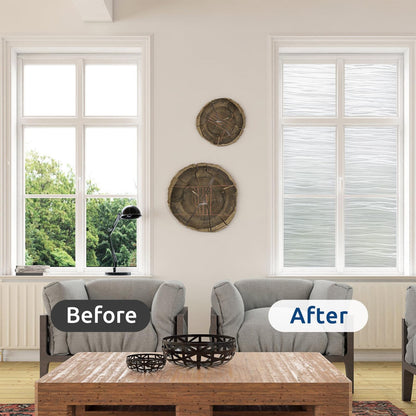 rabbitgoo Window Privacy Film Frosted Glass Film Removable Vinyl Door Coverings UV Blocking Decorative Static Cling Non-Adhesive Window Clings Sticker for Home Decor, 17.5 x 78.7 Inches