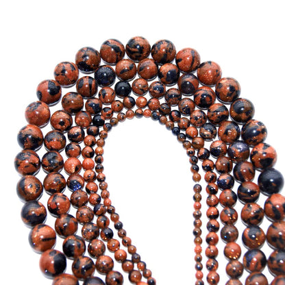 6mm Blue Gold Sand Stone Mixed Sandstone Beads Round Semi Precious Gemstone Loose Beads for Jewelry Making 14"(60-62pcs/strand)