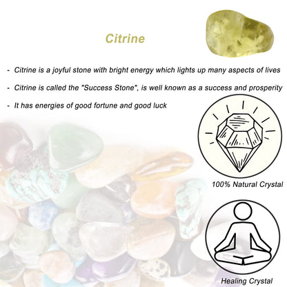 Citrine Healing Crystal Stones, 1.25-2.0" Large Reiki Healing Gemstones Natural Tumbled Polished Stones for Energy Witchcraft Therapy Meditation
