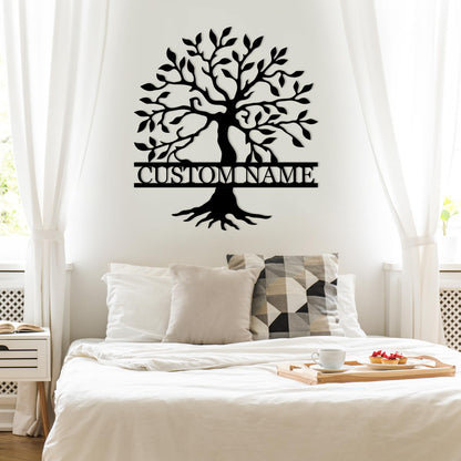 Custom Tree of Life Family Metal Signs, Personalized Tree of Life Wall Decor, Outdoor Yard Decor, Family Sign Wall Decor, Monogram Metal Sign, Custom Tree Yard Sign, Home Decor for Living Room
