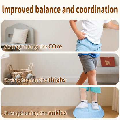 Gentle Monster Stepping Stones for Kids, Set of 6/8/11 PCS for Balance with Non-Slip Bottom - Exercise Coordination and Stability (Egg-Morandi)