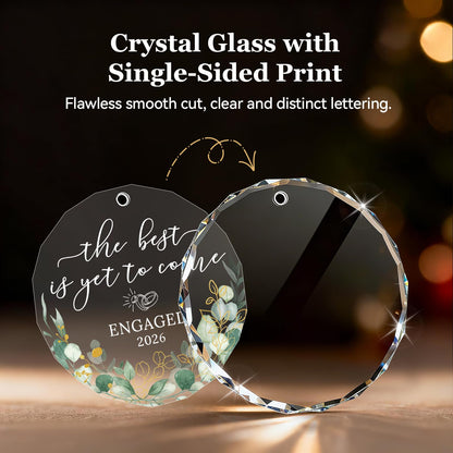 Emibele Engagement Gifts for Couples, Crystal Glass Engagement Gift for Newly Engaged Couples, Fiancee, Fiance, Just Engaged Decorations Bride to Be Gifts for Her, Round Crystal Ornament 2026