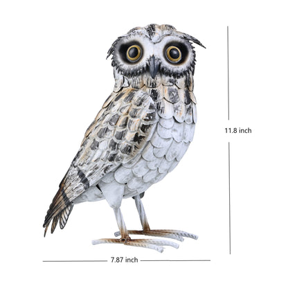 Shorayn Metal Owl Decor Garden Statue Outdoor Sculpture Yard Art for Patio Lawn Backyard Home Decoration Great Gifts