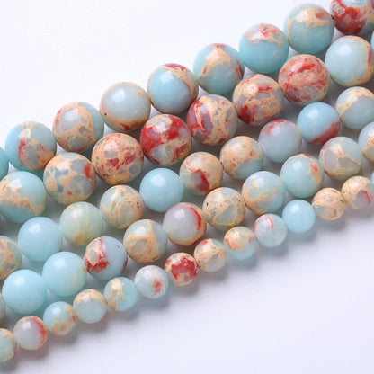 90PCS 4mm Natural Blue Jasper Beads Longevity Mountain Stone Round Loose Spacer Beads for Jewelry Making DIY Energy Stone Healing Power Bracelet 15"(4mm, Blue Jasper)