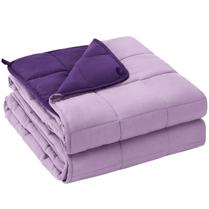 yescool Weighted Blanket for Adults (20 lbs, 60” x 80”, Purple) Cooling Heavy Blanket for Sleeping Perfect for 190-210 lbs, Queen Size Breathable Blanket with Premium Glass Bead, Machine Washable