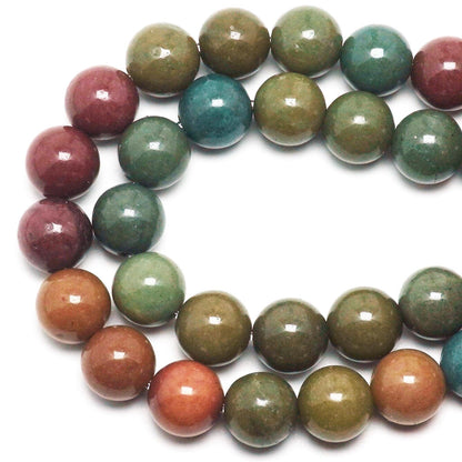 DIQIO Jade Stone Beads for Jewelry Making - 6mm Gemstone Round Loose Beads for Bracelets(58-60pcs, Green Alashan Jade)