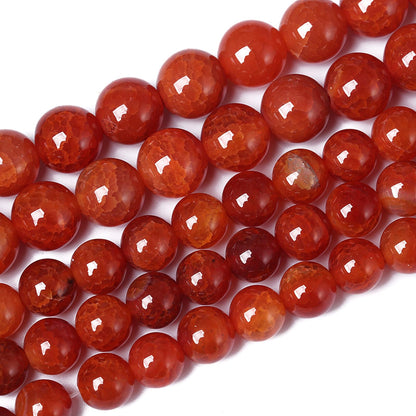8mm 45pcs Natural Red Dragon Vein Agate Stone Beads for Jewelry Making Energy Healing Round Beads DIY Bracelet Necklace Accessories 15" (8mm, Red Dragon Vein Agate)