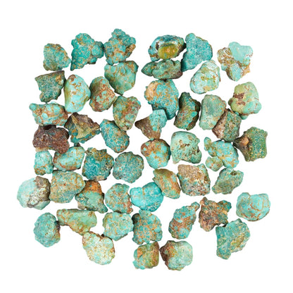 CRYSTALIS Wholesale Bulk 50pcs Arizona Copper Turquoise Natural Raw Crystals, Loose Gemstone Rough Jewelry Making Supply, Chakra Healing Stones, DIY, Gem Collection (70+ carats) (4-8mm)