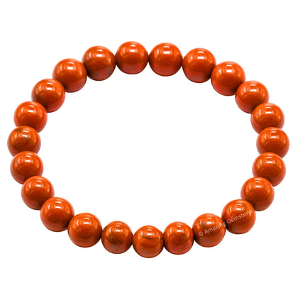 Amazing Gemstone Crystal Bracelet for Women Men's Gifts - Protection Healing Crystal Bracelet - 8mm Gemstone Beaded Stretchable Bracelet Pulseras Para Hombres Mujer Stocking Stuffers Mothers Day Gift (Red Jasper)